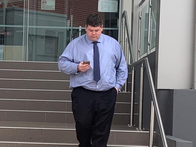 Daniel Boyd Bromilow was found guilty of arson and attempted fraud in Rockhampton District Court on March 29. He was sentenced on March 30 to four years prison with parole eligibility on March 30, 2023. Pictured leaving Rockhampton courthouse before sentencing.