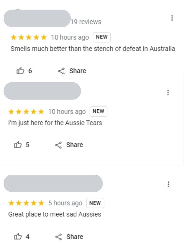 Both sides are letting their pettiest selves out to play in the reviews. Picture: Google Maps.