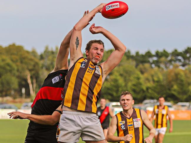 Alistair Rae in action for Woodend-Hesket. Picture: Aaron Cook