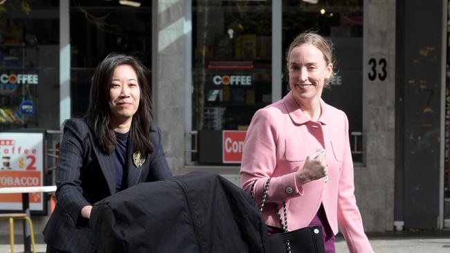 Brittany Higgins’ lawyers Rachael Young and Kate Pedersen at the WA Supreme Court. Picture: NewsWire / Sharon Smith