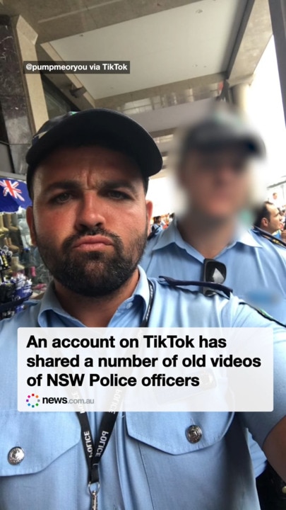 An account on TikTok has shared a number of old videos of NSW Police officers