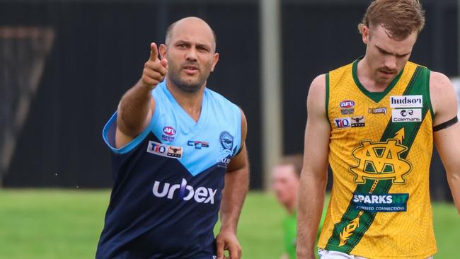 Matt Campbell has brought all his footballing experience to Pioneer in the 2023 season. Picture: Celina Whan / AFLNT Media