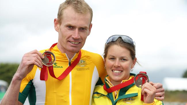 Bronze medallists Daniel McConnell and Rebecca McConnell in Glasgow. Picture: Adam Head