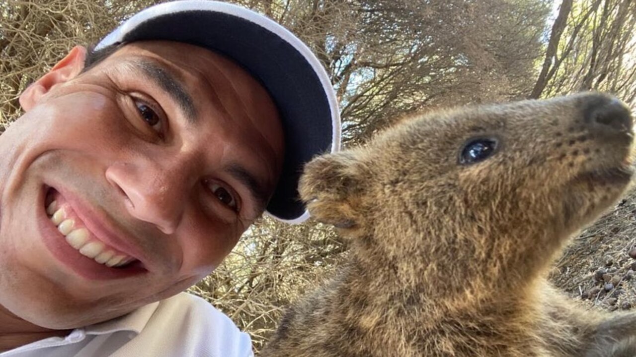 Rafael Nadal poses with quokka to ring in the new year