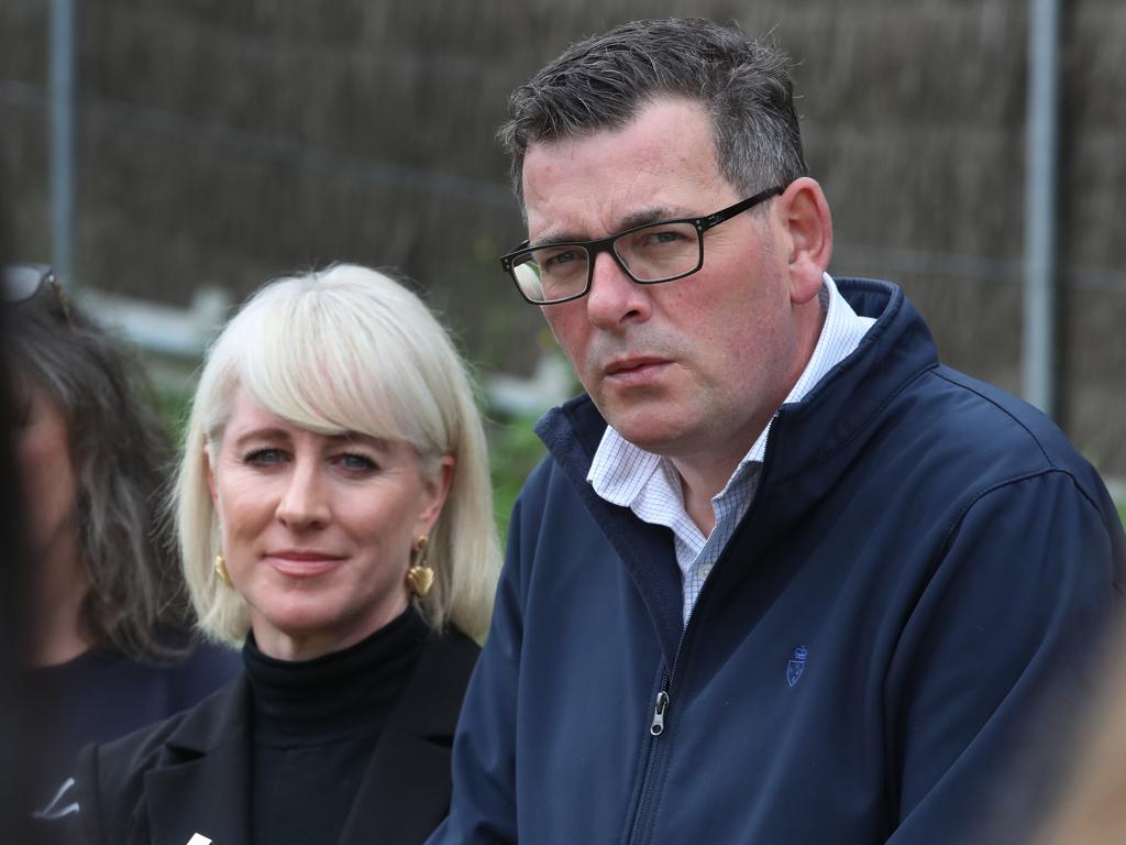 Catherine Andrews has refused to answer questions about the incident at an appearance on the campaign trail with her husband. Picture: David Crosling