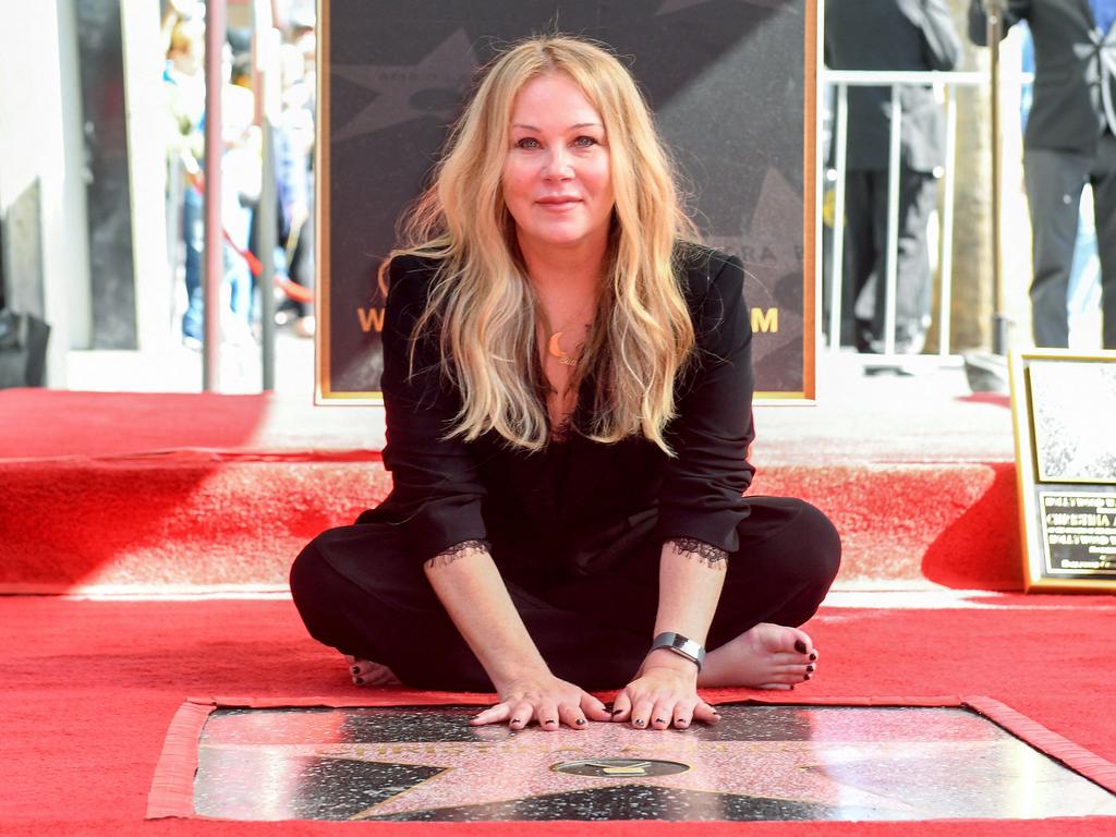 Applegate with her newly unveiled Hollywood Walk of Fame star. Picture: Valerie Macon / AFP.