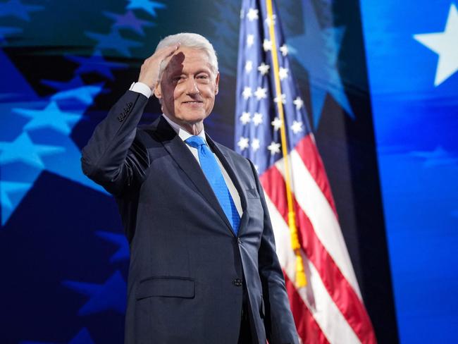 Bill Clinton supports Kamala Harris at the Democratic National Convention in August. Picture: Getty Images