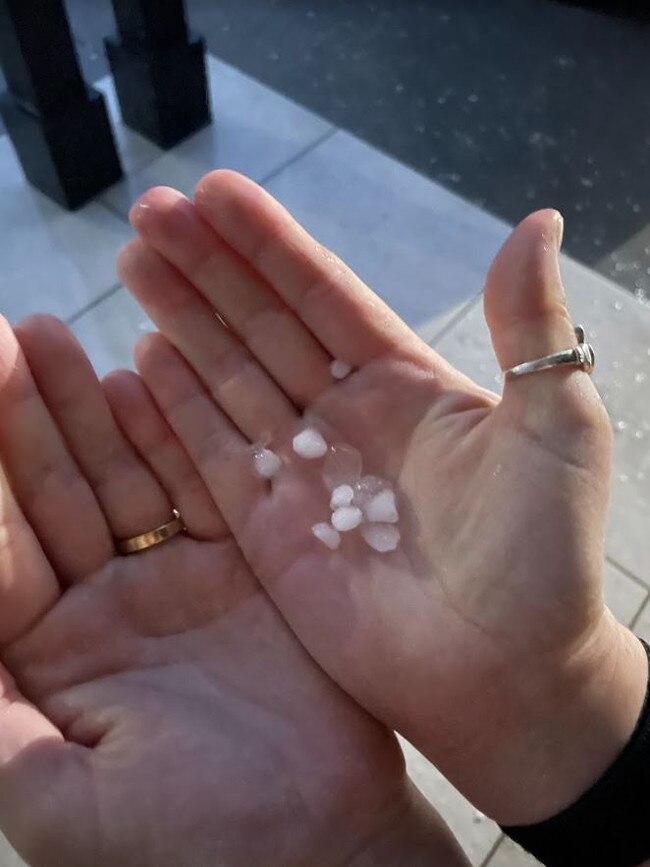 Smaller hail in the Campbelltown area.