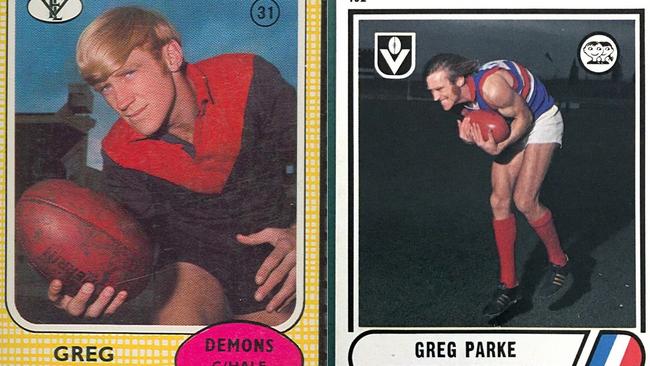 Greg Parke immortalised in footy cards. Photo: Twitter, @AndrewGigacz.