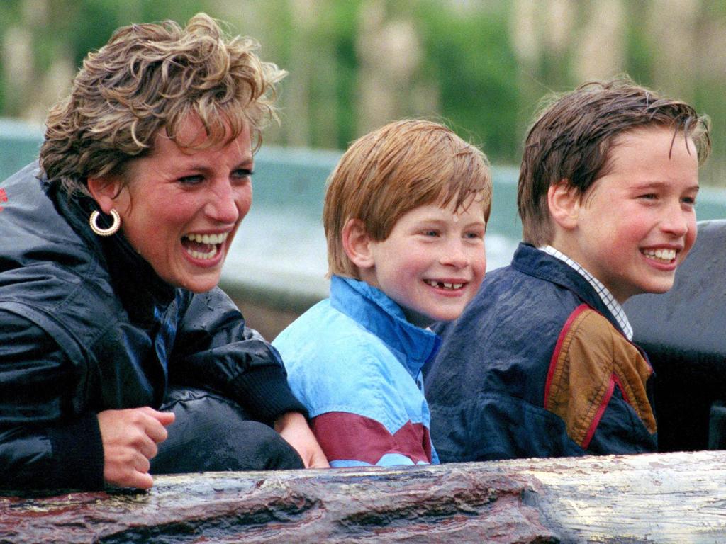 Diana Princess Of Wales, Prince William and Prince Harry.