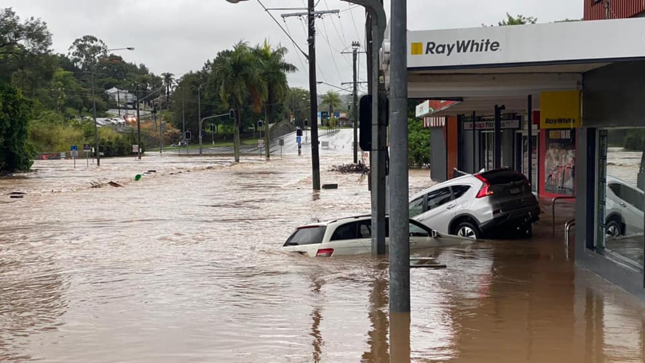 Nambour flooding at 6.13am Monday morning. Picture: Facebook.