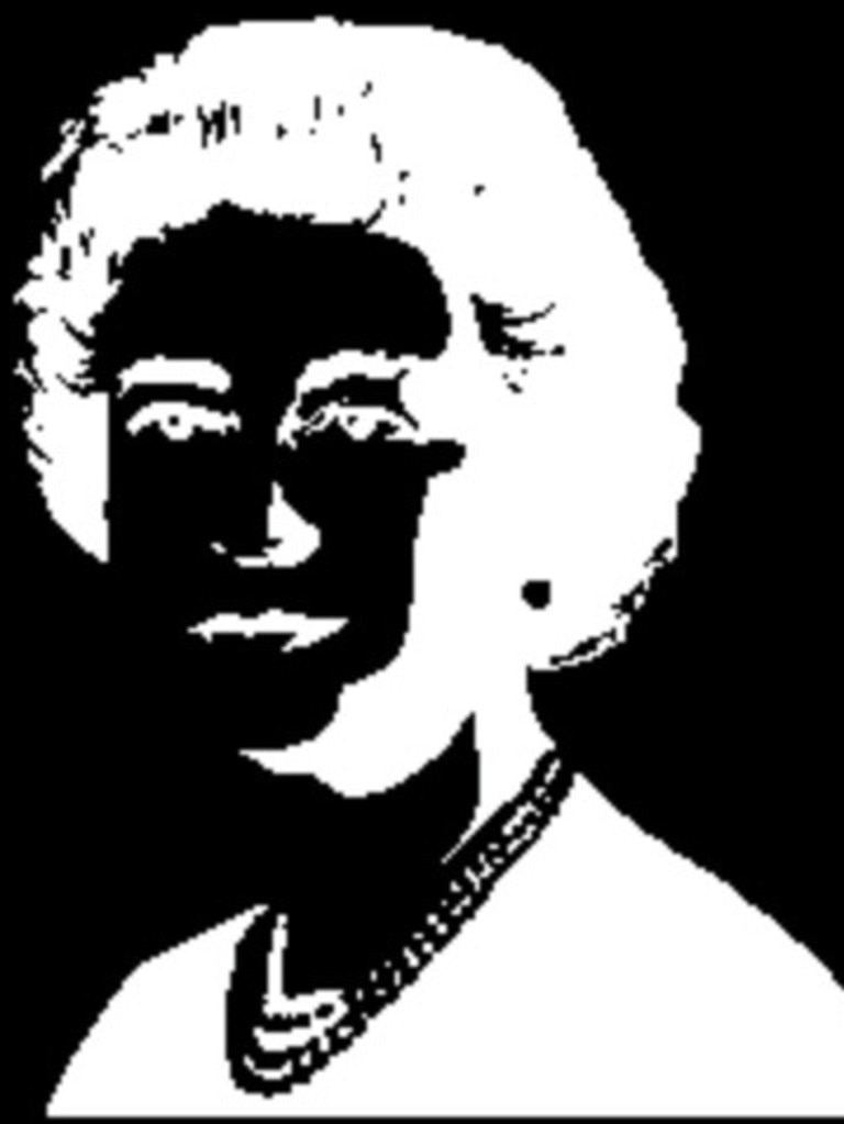 A similar illusion occurs when you stare at this black and white image of the Queen. Picture: illusions.org