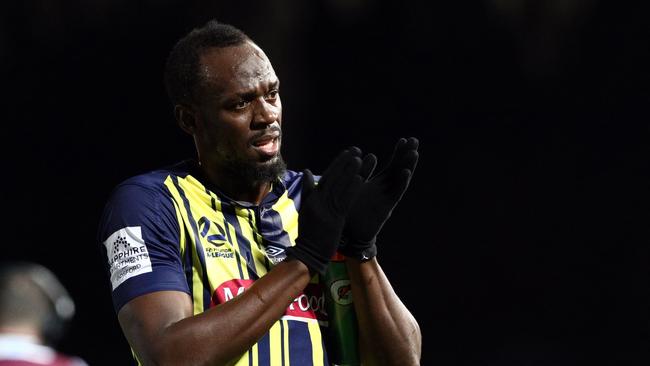Bolt on the field.