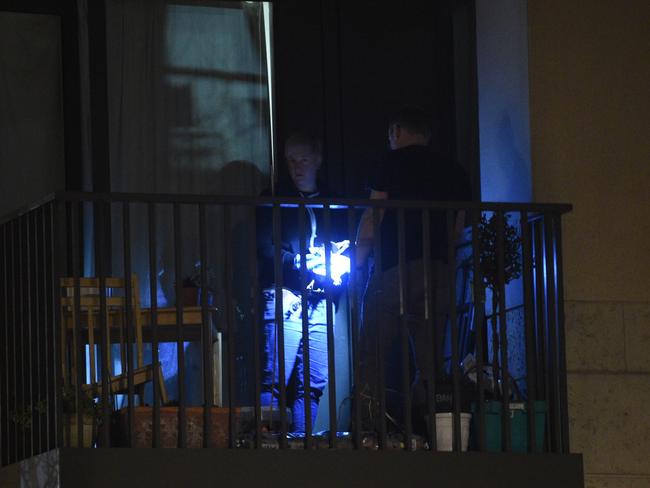 Police search a Lucia Heights block of flats in London. Picure: Mega Web