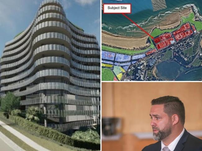 Gold Coast City Council planning committee chair Mark Hammel (bottom right) and his committee about to approve a twin tower development at Greenmount.