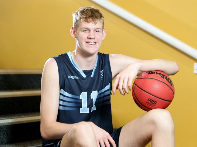 Rocco Zikarsky is already a champion swimmer but will give the sport away to pursue basketball. Picture: Steve Pohlner