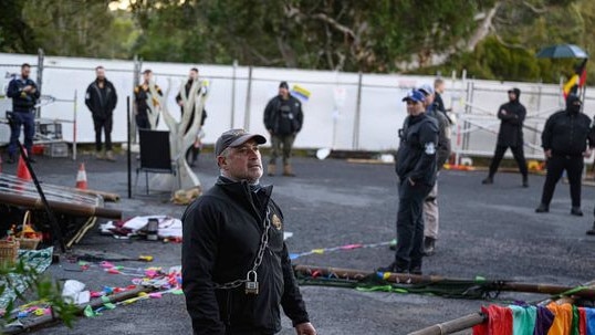 Protest activity onsite at Brunswick Heads on Wednesday. Picture: Save Wallum