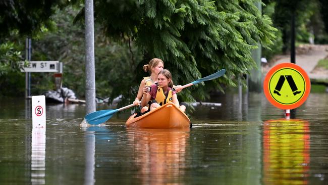 Floodwaters in Auchenflower. Picture: Dan Peled