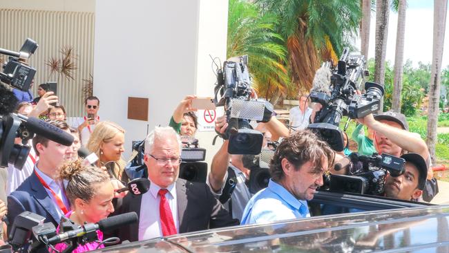 Matt Wright leaving the Darwin Local Court in November. Picture: Glenn Campbell.