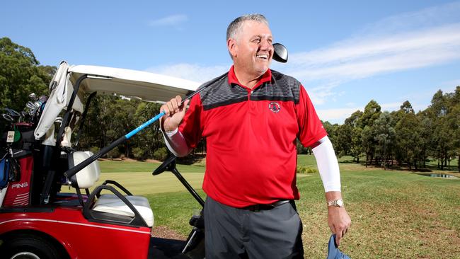 Ray Hadley at Castle Hill Country Club golf course. Picture: Peter Kelly