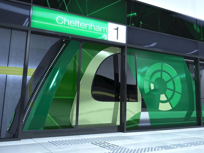 An artist's concept of a Suburban Rail Loop at Cheltenham. Source: Suburban Rail Loop Authority