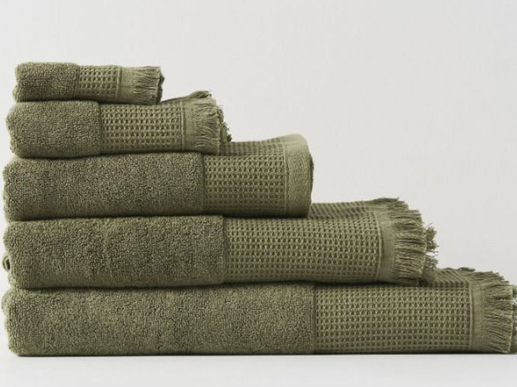 Linen House Eden Moss Bath Sheets. Picture: Linen House.