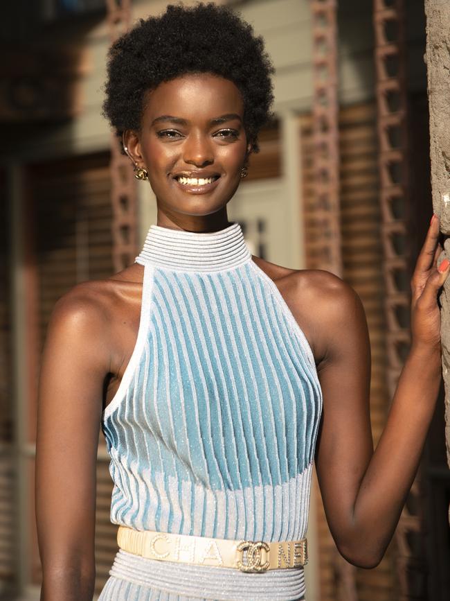 Model Adau Mornyang. Picture: Andrew Nguyen.