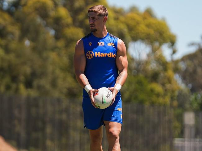 Zac Lomax is an early favourite to take over goalkicking duties at the Eels. Picture: Eels Instagram