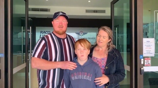 Jake Bacon reunited with RFDS and emergency personnel who helped save his life