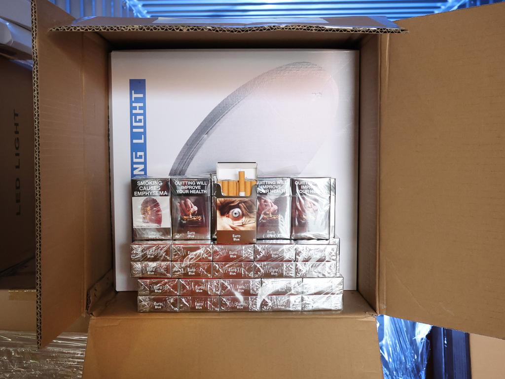 Ten million illegal cigarettes are being seized every week by the Australian Border Force. Picture: David Caird