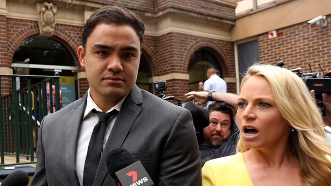 Dylan Walker leaving Manly Court House in November last year after pleading not guilty to assaulting two staff at his local pizza takeaway shop. Picture: NCA NewsWire / Damian Shaw