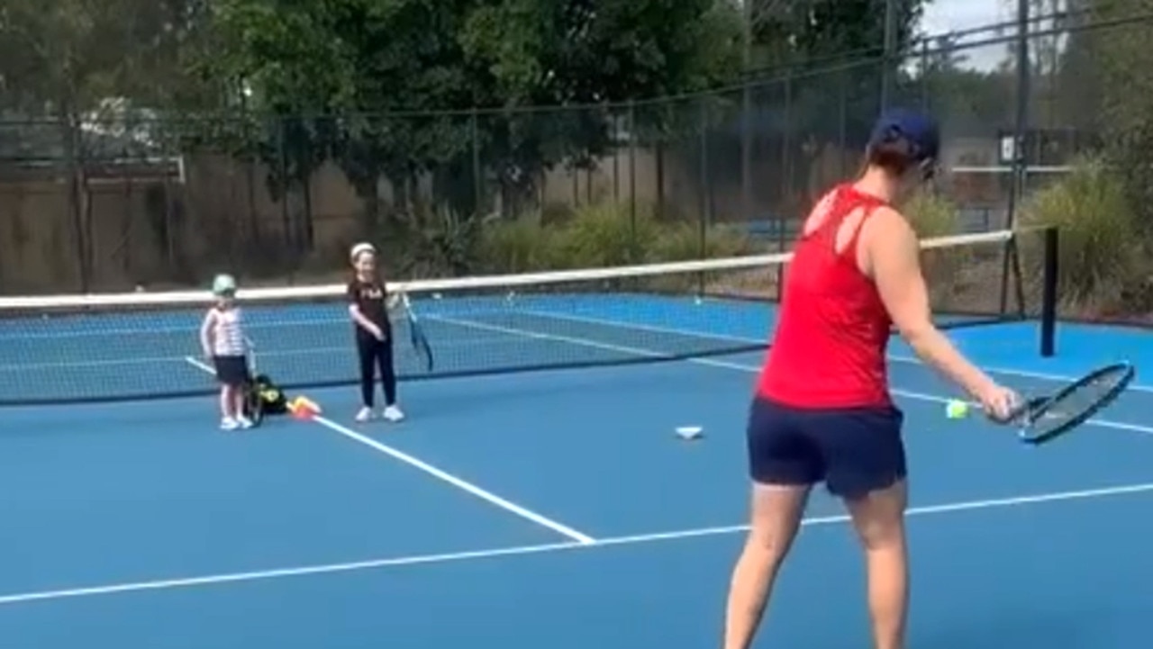 Ash Barty hits the court in her Instagram post.