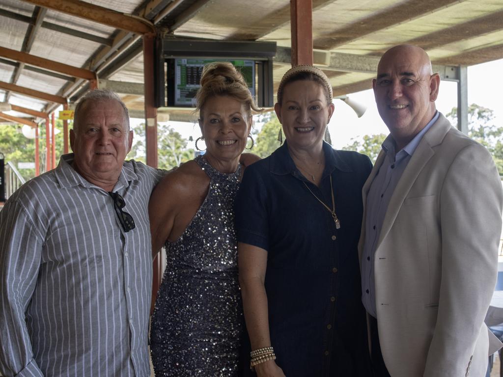 Ashley Stafford, Helen Remington, Maree Bowman and Les Bowman at the Bundaberg Catholic Schools Race Day.