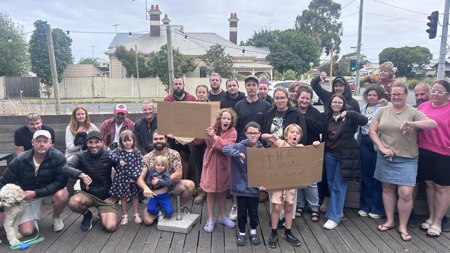 A group of locals showed up to defend the deck.