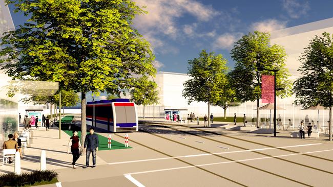 Artist’s impression of the Glenorchy Central light rail station. Picture: GHD