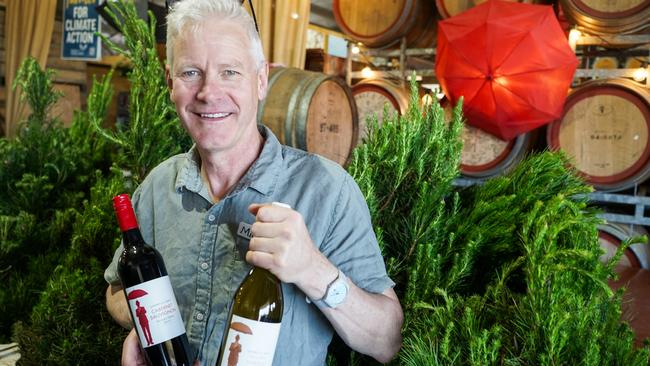 Winemaker Michael Unwin blends the vineyard with a Christmas tree farm. Picture: Rachel Simmonds