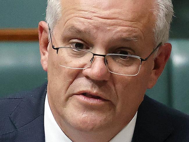 CANBERRA, AUSTRALIA NewsWire Photos FEBRUARY 16, 2022:Prime Minister Scott Morrison during Question Time in the House of Representatives in Parliament House Canberra.Picture: NCA NewsWire / Gary RamagePicture: NCA NewsWire / Gary Ramage