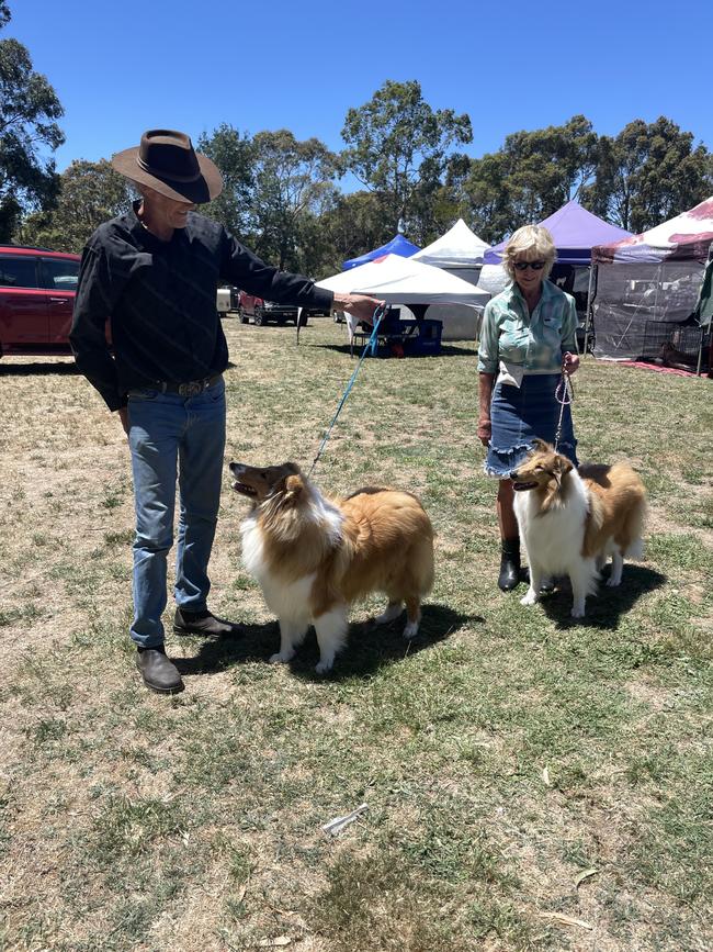 Alan Wallace, Prince, Jo-Anne Wallace and Dana at the Lang Lang Pastoral Agricultural and Horticultural Show on Saturday, January 18, 2025. Picture: Jack Colantuono