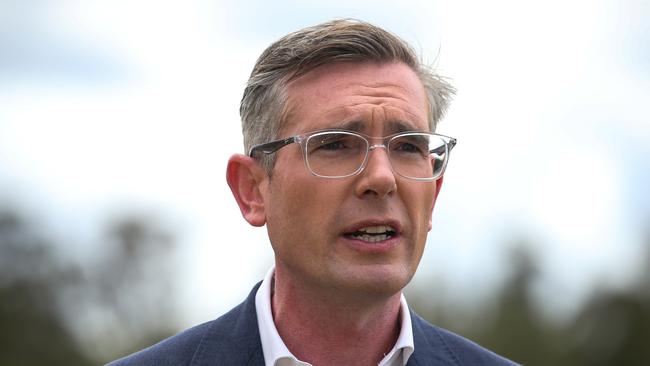 NSW Premier Dominic Perrottet addresses the media on Sunday. Picture: NCA Newswire / Gaye Gerard