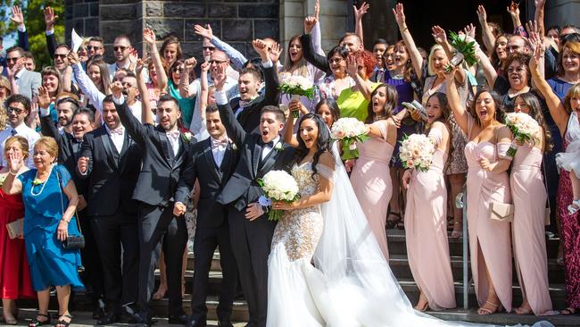 Adrian and Justine Torrealba were married at St Dominic's Parish Church in Camberwell with about 160 guests. Picture: Mark Stewart