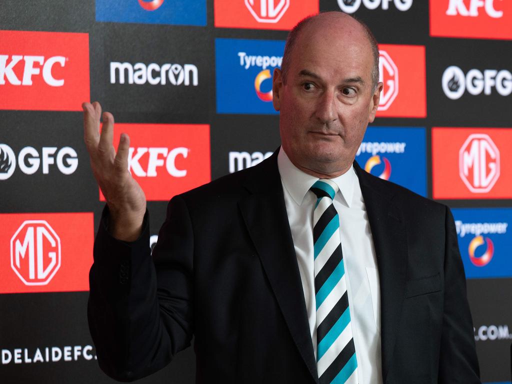 Port Adelaide Football Club Chairman David Koch defended Jeremy Finlayson’s slur on the weekend. Picture: Naomi Jellicoe