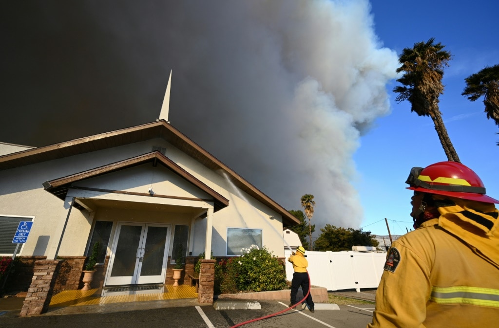 Mass evacuations after explosive new fire erupts near Los Angeles