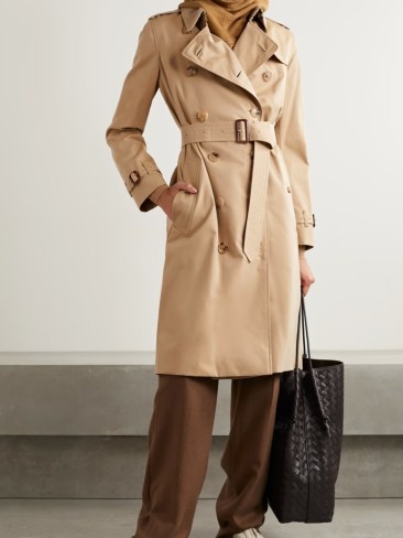 Burberry Kensington Long organic cotton-gabardine trench coat. Picture: Net-a-Porter.