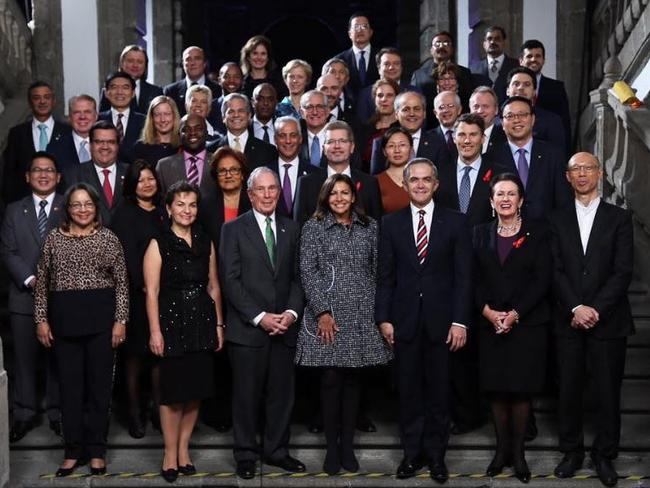 Sydney Lord Mayor Clover Moore with other delegates from around the world.