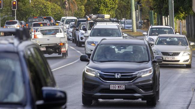 Traffic building up around the The Gap State High School. Pic: AAP/Image Sarah Marshall