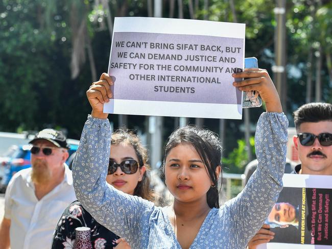 Almost a thousand protesters turned out at Parliament House for Darwin's third rally against crime. Pic: Pema Tamang Pakhrin