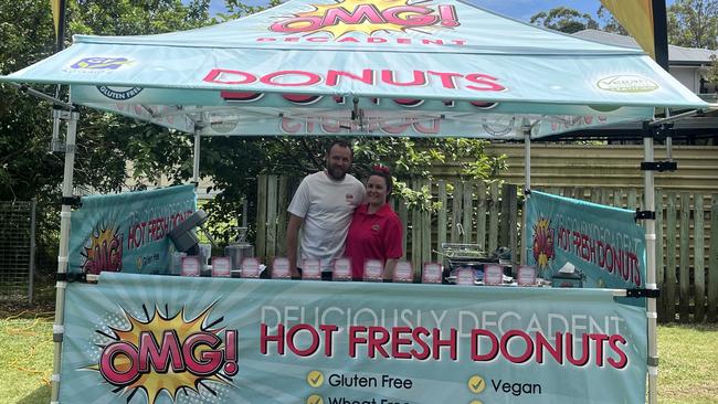 Wynnum West couple Joshua Martin and Rachael Rutkowski, the new owners of OMG! Decadent Donuts Brisbane East. Picture: Supplied