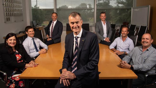 Master Builders Association SA president pictured with other members (L-R) Helen Papas, Will Frogley, Ian Markos, Tom Emmett, Jock Merrigan and Jeff Piotto. Picture: Brad Fleet