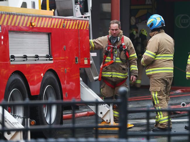 Overnight fire at the Brunswick Hotel in Liverpool Street Hobart. Picture: Nikki Davis-Jones