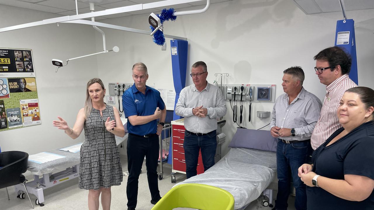 Eastbrooke Project Manager Kristie Wyeth with NQPHN chief executive Sean Rooney, Mundingburra MP Les Walker, Thuringowa MP Aaron Harper and Townsville HHS Chief Executive Kieran Keyes. Picture: Leighton Smith.